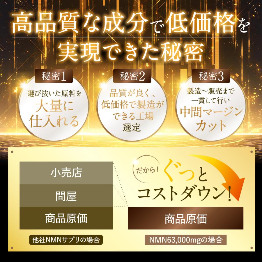 NMN CHELINE NMN63,000mg 高純度99.9% 国内GMP認定工場 コラーゲン