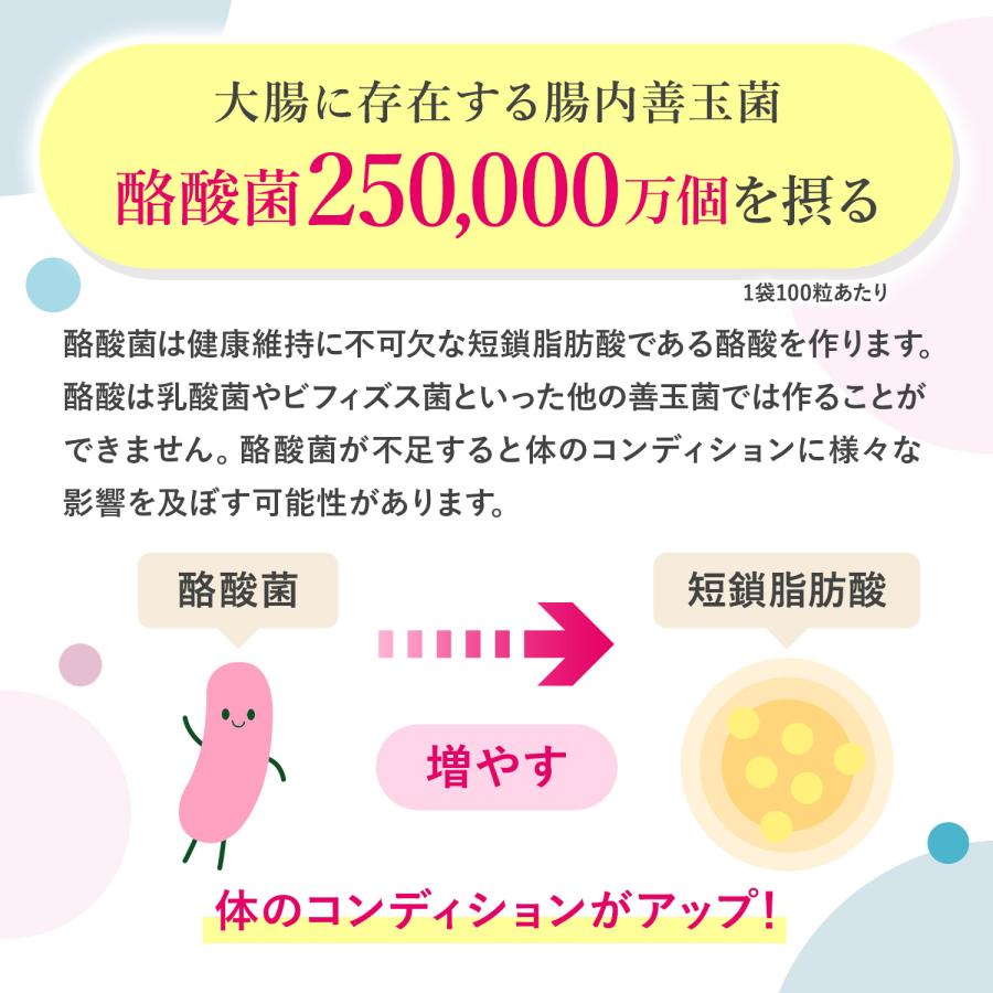 酪酸菌 乳酸菌 25億個 短鎖脂肪酸 ビフィズス菌 フラクトオリゴ糖