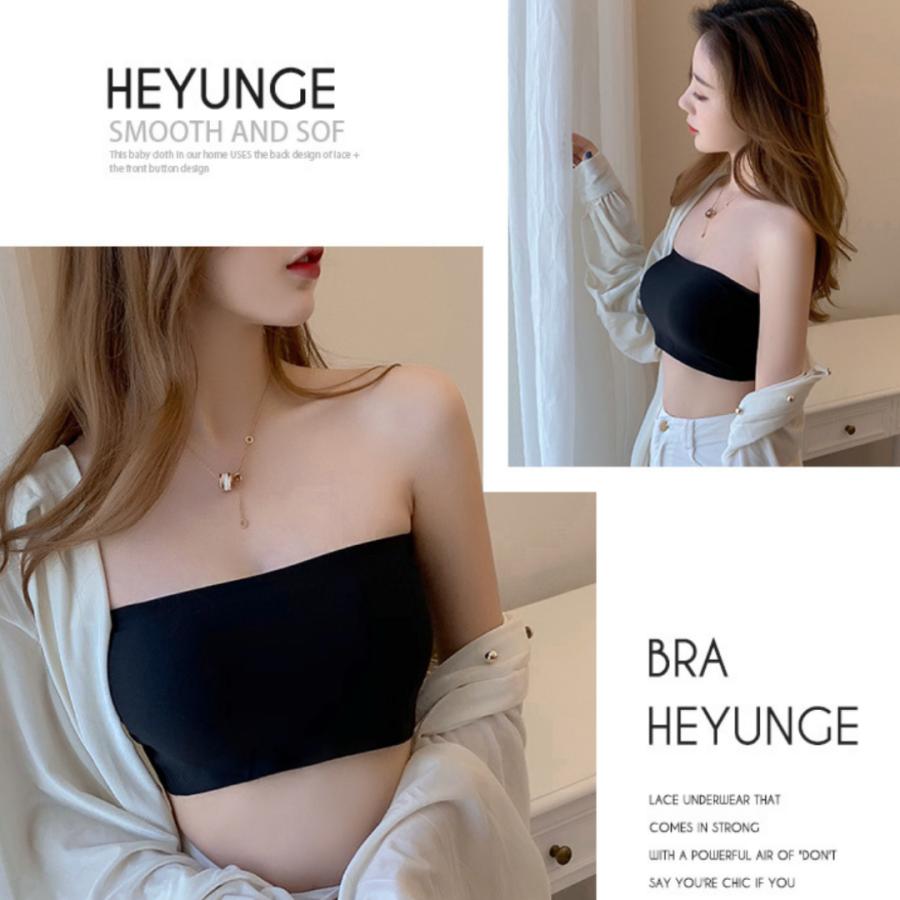 チューブトップブラ ずれない 大きいサイズ 盛れる ブラジャー カップ付き ベアトップ インナー 白 ブラ カップ付 ブラトップ ストラップレス ブラ ブラジャー | ブランド登録なし | 04