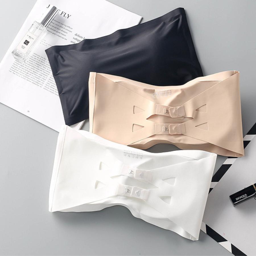 チューブトップブラ ずれない 大きいサイズ 盛れる ブラジャー カップ付き ベアトップ インナー 白 ブラ カップ付 ブラトップ ストラップレス ブラ ブラジャー | ブランド登録なし | 11