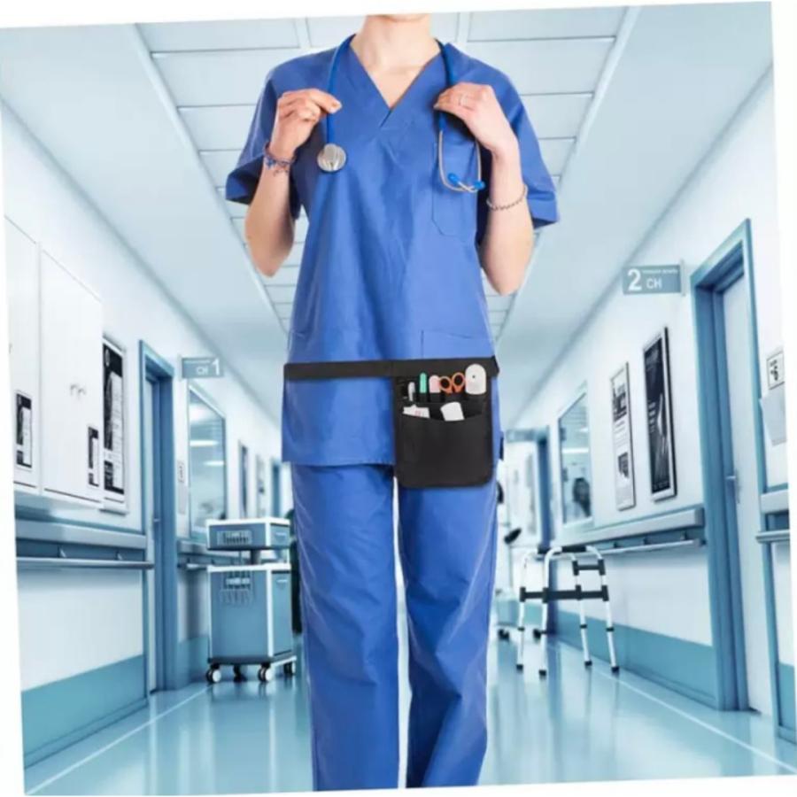 ナースポーチ ウエスト ポーチ 小さめ ショルダー ポケット 看護師 斜めがけ 仕事用 3way 撥水 軽量 おしゃれ 黒 レディース 医療用 | ブランド登録なし | 08