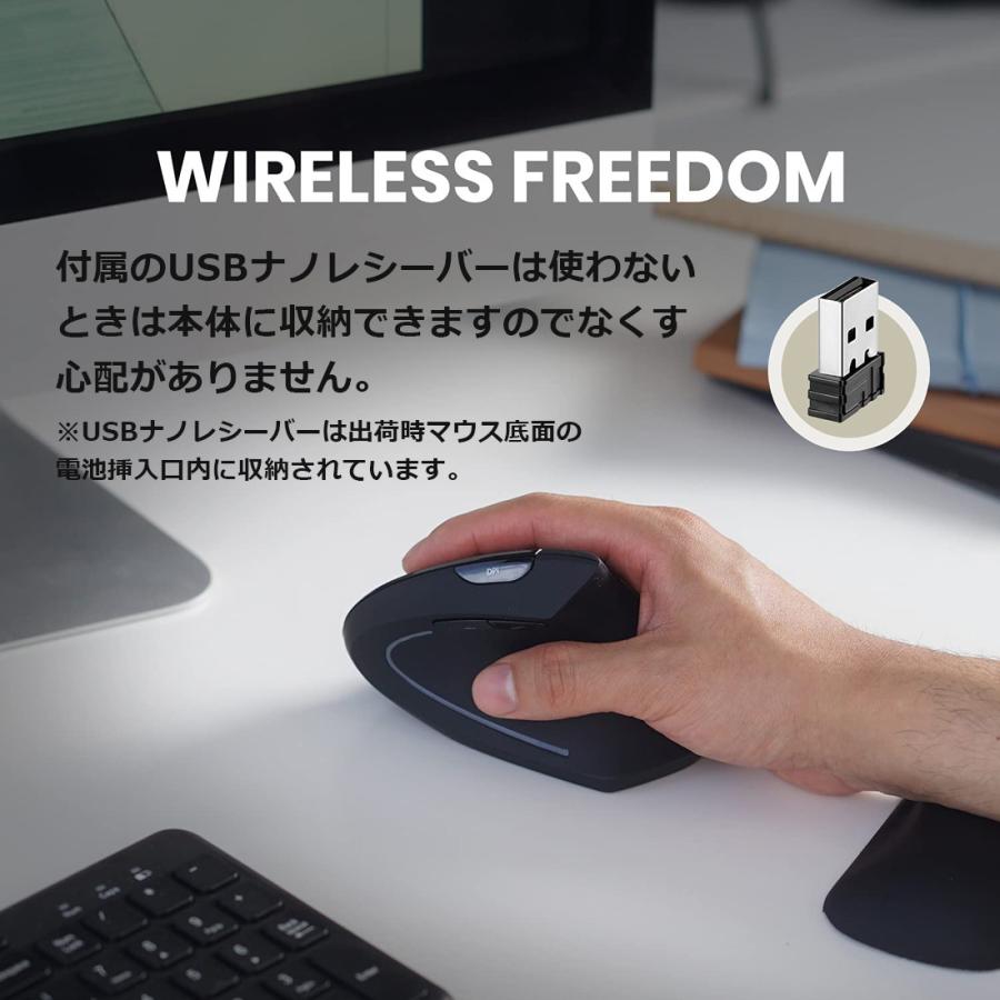 ペリックス エルゴノミクスマウス 無線 ワイヤレス 垂直型 腱鞘炎防止 右手用/左手用 中型サイズ 長時間の使用でも疲れにくい Perimice-713｜perixx-japan｜07