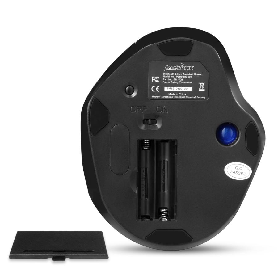 ペリックス トラックボールマウス Bluetooth 5.1 エルゴノミクス 無線 ワイヤレス 2段階DPI設定対応 おすすめ 正規保証品 ブラック PERIPRO-801｜perixx-japan｜11