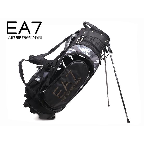 エンポリオ アルマーニ EA7 EMPORIO ARMANI 1W498 275234 EA7 ロゴ入り ブラックXカモフラージュ 迷彩柄 キャディーバッグ スタンド付き セルフ用 ゴルフバッグ