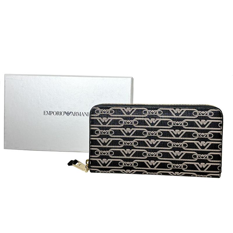 【未使用】【美品】EMPORIO ARMANI アルマーニ　総柄　長財布 関税込】◇EMPORIO ARMANI アルマーニ◇ラウンドジップ 長財布