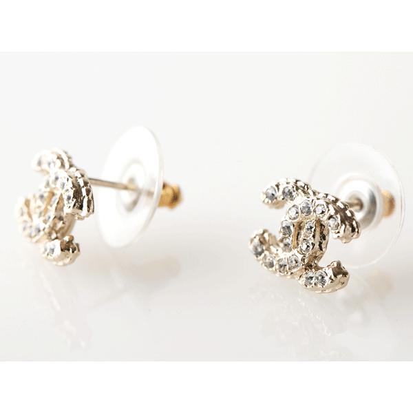 CHANEl ピアス CHANEL シャネル A60657 クリアー ラインストーン入り ライト