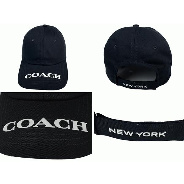 COACH コーチ キャップ 89719 BLACK ニューヨーク ロゴ入り ブラック