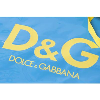 D&G ドルチェ&ガッバーナ バッグ ディー&ジー DOLCE&GABBANA ビニール製ロゴ入りブルーマチ無しショルダーバッグ 大 ドルガバ