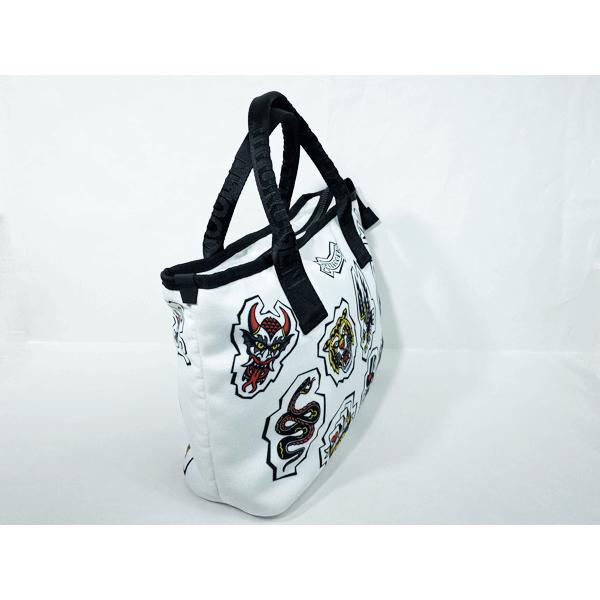 ハイドロゲン HYDROGEN 303900 WHITE TATTOO TOTE BAG ロゴ入り タトゥー絵柄 トートバッグ ゴルフ カートバッグ｜perlei｜03