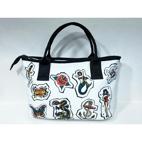 ハイドロゲン HYDROGEN 303900 WHITE TATTOO TOTE BAG ロゴ入り タトゥー絵柄 トートバッグ ゴルフ カートバッグ｜perlei｜04