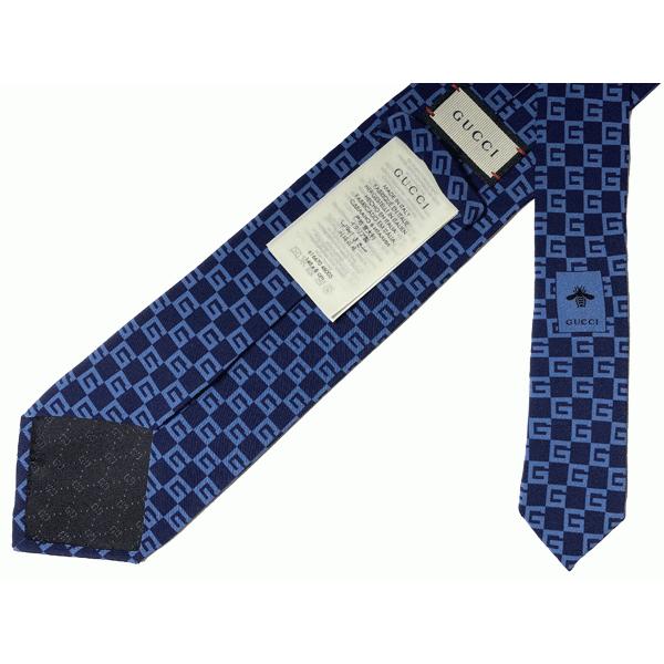 新品　未使用　箱付き　グッチ　ネクタイ　ナロータイ　GG柄　ネイビー GUCCI グッチ ネクタイ 新作 蜂 GG柄 ストライプ 赤 黒 青 ネイビー