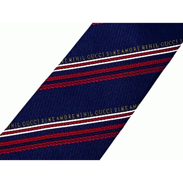 GUCCI グッチ ネクタイ 597105 4E979 4000 ネイビー系地 SINE AMORE