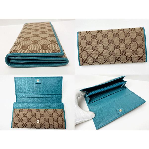 美品★GUCCI GGキャンバス 長財布 ベージュ×ブルー GGキャンバス グッチ 財布 GUCCI 346058 KY9LG 8616 ベージュ