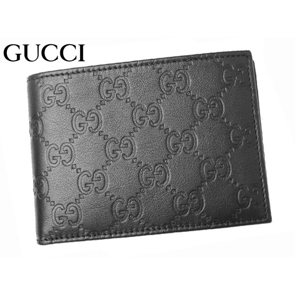 グッチッシマ 二つ折り財布 GUCCISSIMA 292534 BNJ10 1000 VIT TENDER GG インターロッキングG柄 ブラックレザー 横長型 メンズウォレット 二つ折り財布｜perlei