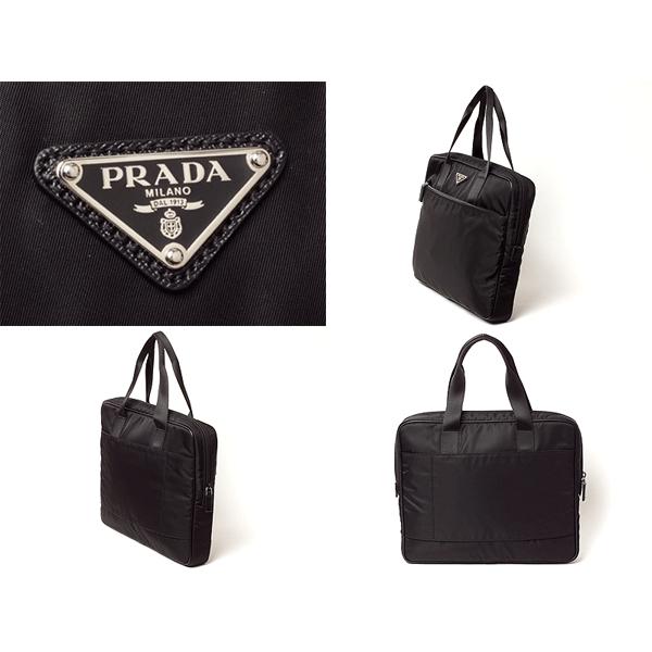 PRADA プラダ VA0609 NERO TESSUTO SAFFIANO ロゴプレート付き ブラック テスート ナイロン ビジネスバッグ パソコンバッグ ブリーフケース｜perlei｜02