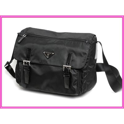 PRADA プラダ BT6671 NERO VELA ロゴプレート付き黒ナイロン 