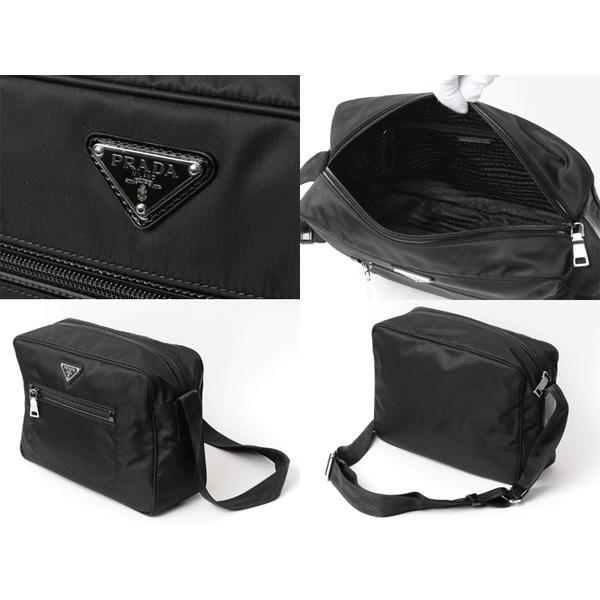 PRADA（プラダ） BT0717 NERO TESSUTO+CALF ロゴプレート付き黒