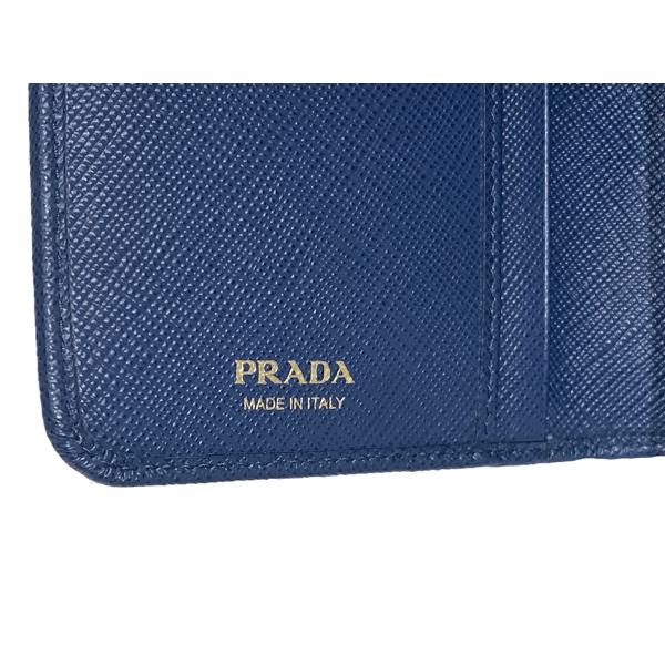 PRADA プラダ 1ML225 BLUETTE 立体ロゴ入り ブルー系レザー