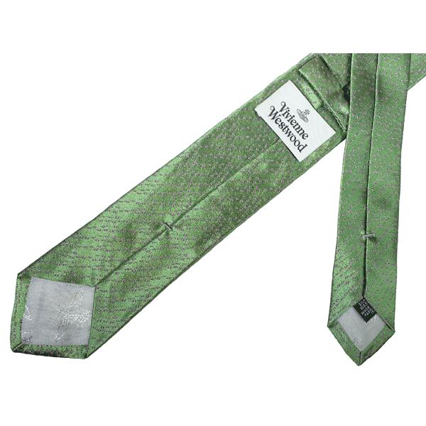 美品 Vivienne Westwood オーブ柄 総ロゴ ネクタイ カーキ 緑 Vivienne Westwood（ヴィヴィアンウエストウッド） ヴィヴィアン