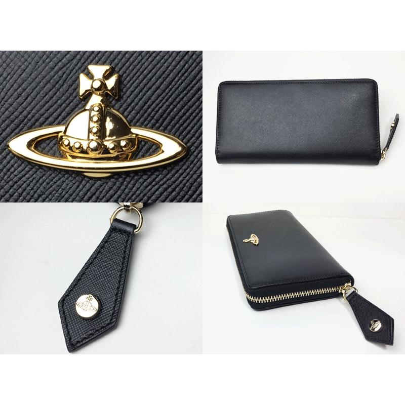 新品同様 ヴィヴィアンウエストウッド 長財布 オーブ ブラック 黒 レザー ヴィヴィアンウエストウッド Vivienne Westwood サフィアーノ オーブ