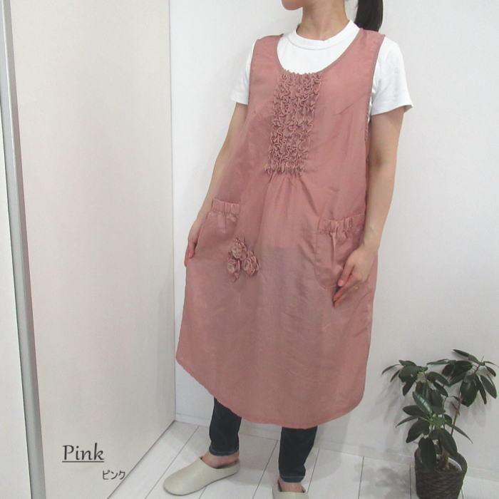 ナイロン エプロン かぶり チュニックエプロン 母の日