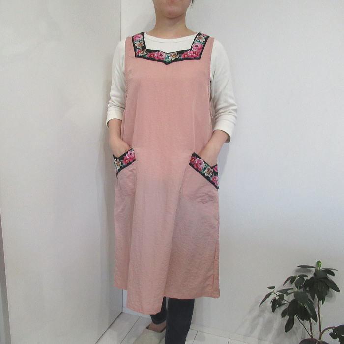 ナイロン エプロン シェニール織 M Lサイズ 撥水 かわいい