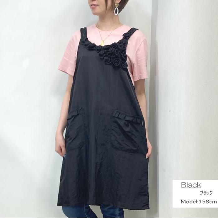 エプロン おしゃれ ナイロン 撥水 チュニックエプロン かぶるだけ