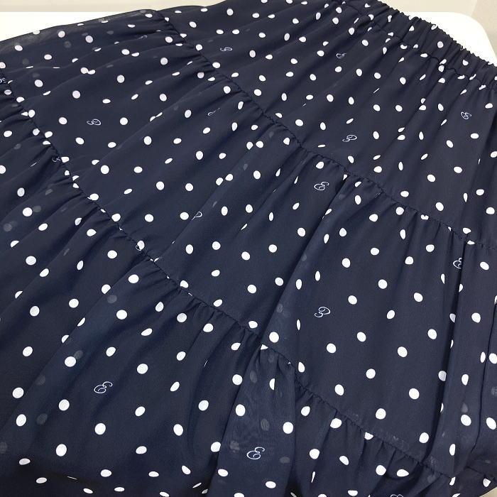 エクラタン eclatan スカート ひざ丈 春 ドット柄スカート 膝丈