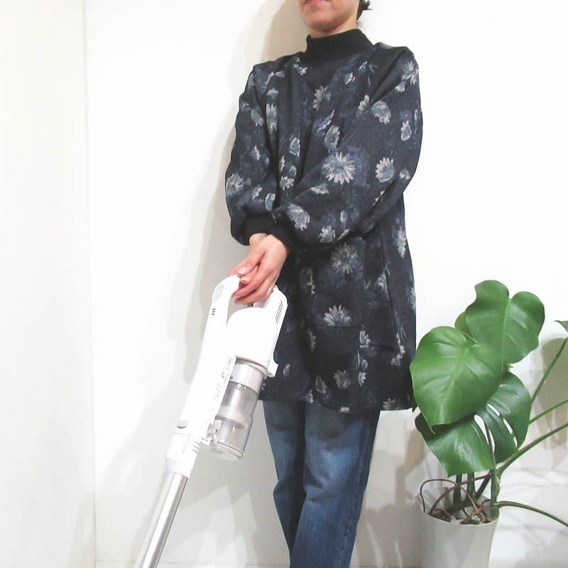 冬物　オシャレデザイン　あったか裏起毛　スモック　ゆったりサイズ 割烹着 冬 冬用 暖かい おしゃれ 裏起毛 スモック かっぽう着 エプロン