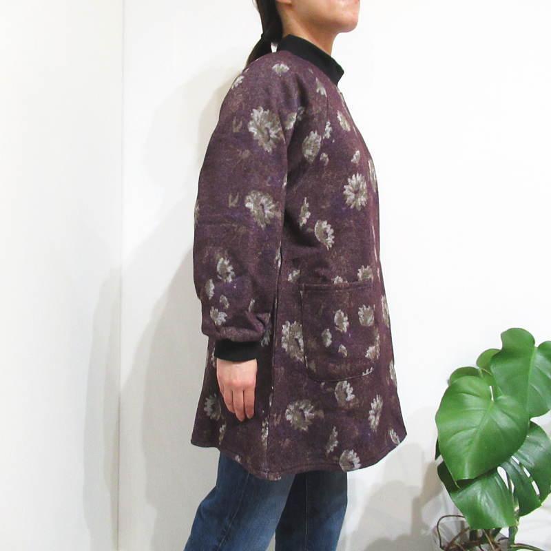割烹着 冬 冬用 暖かい おしゃれ 裏起毛 スモック かっぽう着 エプロン