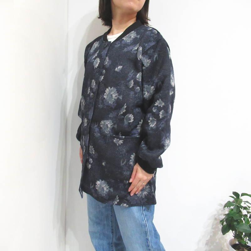 割烹着 冬 冬用 暖かい おしゃれ 裏起毛 スモック 前開き 前ボタン