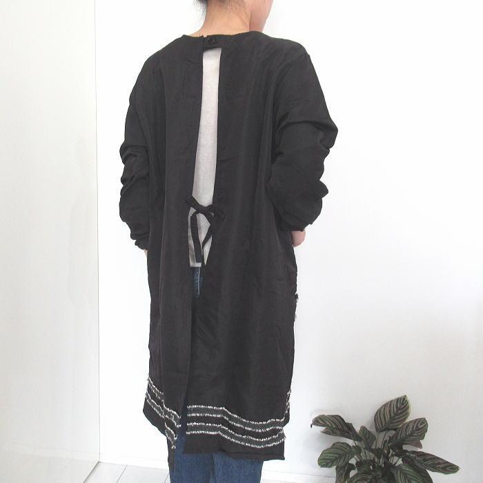 割烹着 おしゃれ かっぽう着 ナイロン エプロン スモック チュニック