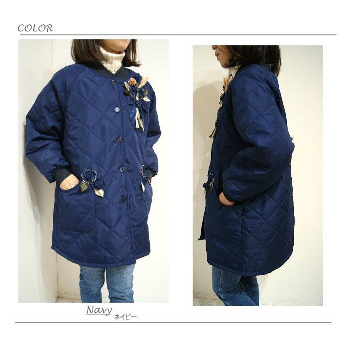 割烹着 前あき 前開き 前ボタン 暖かい おしゃれ かっぽうぎ 中綿 キルティング 冬 長袖 保育士 ミセス ママ 主婦 防寒 24-7473