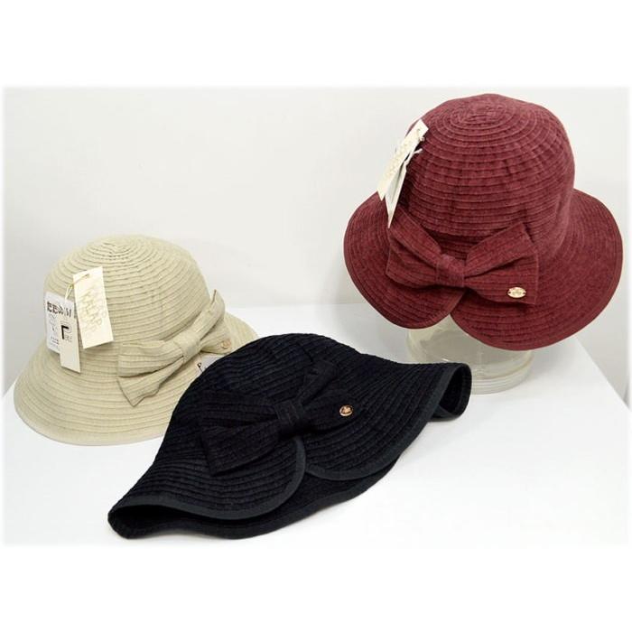 帽子 ハット Mサイズ リボン レディース ママ 防寒 旅行 リゾート ギフト ミセス 秋 冬 サイズ調節 折りたたみ 80 471 80 471 Perle Un Peu ペルルアンプー 通販 Yahoo ショッピング