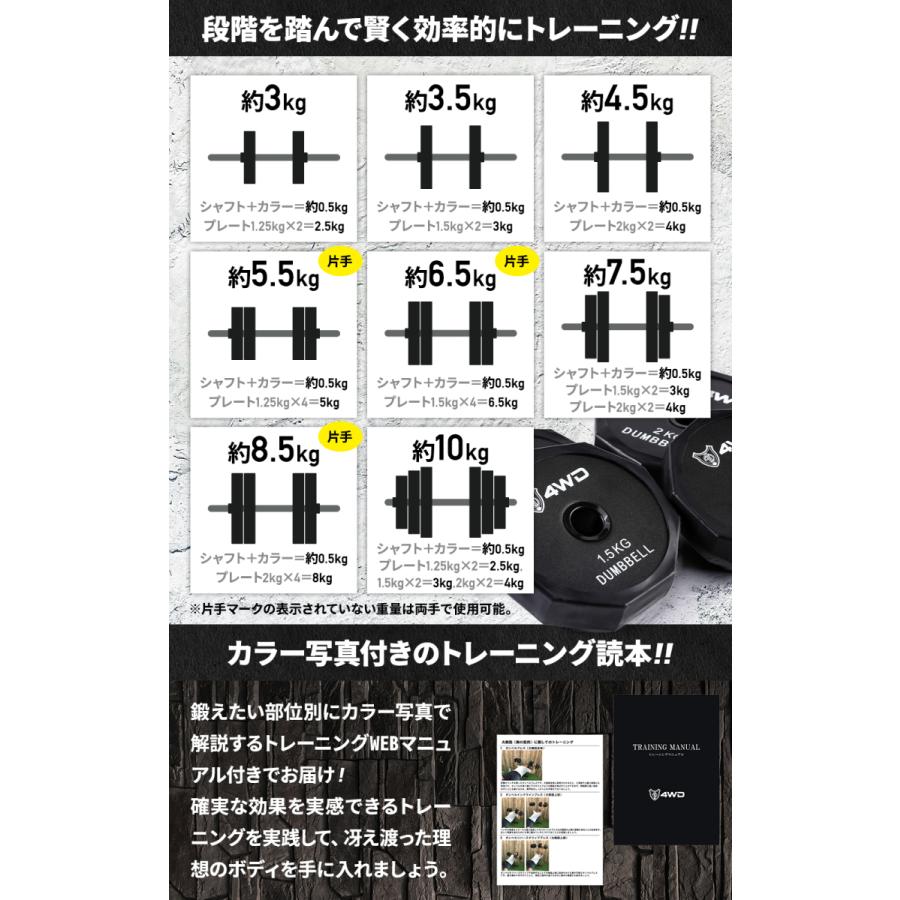 可変式ダンベル 10kg 2個セット バーベル ダンベル 可変式 アジャスタブルダンベル 可変ダンベル バーベルにもなる 5段階調整 自宅 筋トレ |  | 06