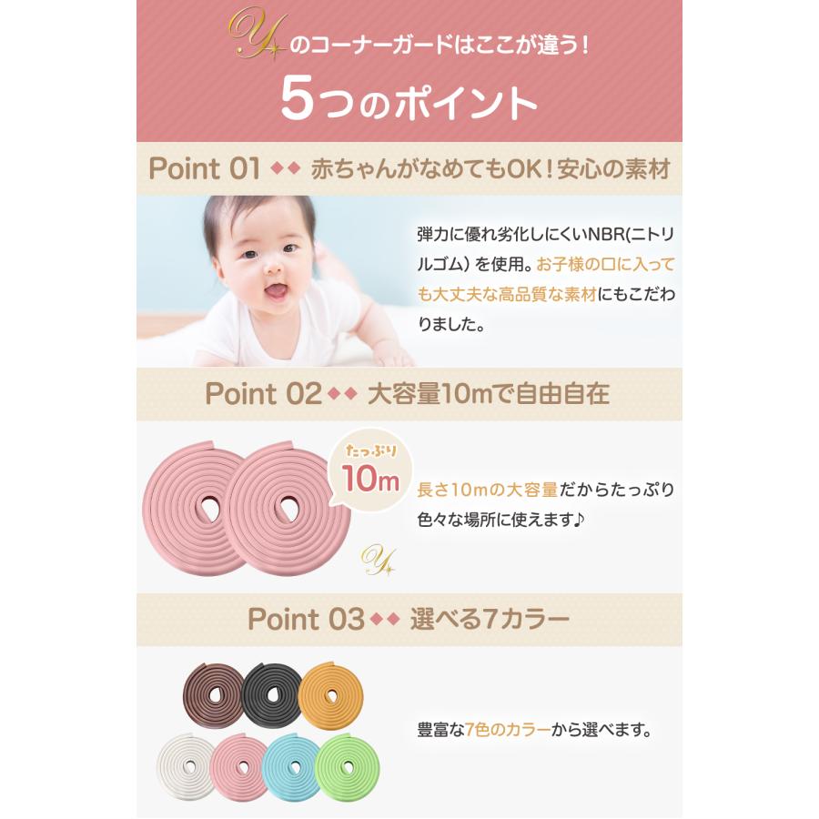 y.shine コーナーガード 10m クッション 剥がせる 赤ちゃん 10m ごっつん防止 角 L型 角ガード こーなーがーど ベビーガード |  | 02