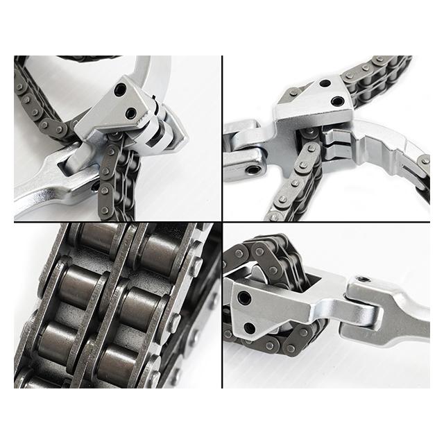 オイルフィルターレンチ チェーン式 対応サイズ 60〜160mm 強力ダブルチェーン 普通車〜大型車 大型トラック対応 オイルフィルター外し エレメント外し 工具 |  | 03