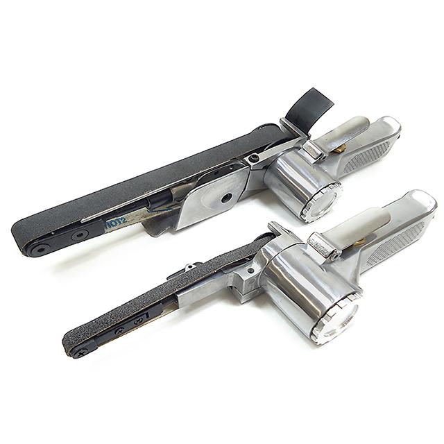 エアベルトサンダー 10mm 20mm 2台セット 替えベルト付き 角度調整付き バリ取り スポット溶接剥がし 他社ベルト使用可能 エアツール 板金塗装工具 60日保証
