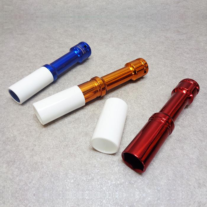 アルミホイール用 薄口 ロングソケット 深リム ディープリム インパクトエクステンションソケット ホイールナットソケット 17mm 19mm 21mm 1/2 プロテクター付 |  | 04