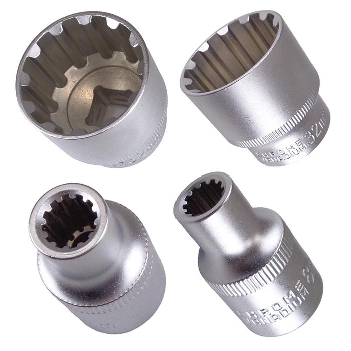 スプラインソケット セット 19pc マルチソケット インチサイズ ミリ