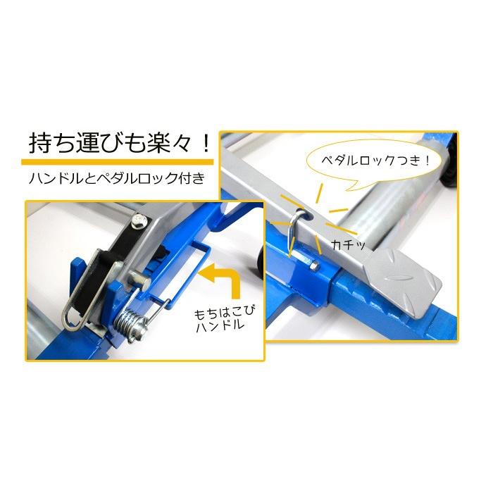 新型カードーリー 左右2台セット 強化版 機械式 ホイールゴージャッキ 大型キャスター スチールローラー仕様 1360kg 展示車両の移動 レッカー作業 60日保証付｜perotools｜07