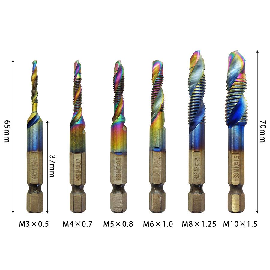 タップビット セット ドリル 穴あけ ねじ切り 面取り タップ切り