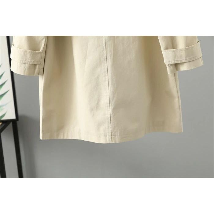 トレンチコート レディース 長袖 ロング丈 aライン ベルト付き