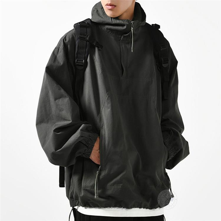 綿100％ アノラックパーカー メンズ プルオーバー パーカー