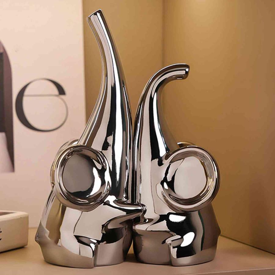 高級陶器　ゾウさん　象　置物　台　と　円形　うつわ　メダカ入れ　美術品 高級陶器 ゾウさん 象 置物 台 と 円形 うつわ メダカ入れ 美術品