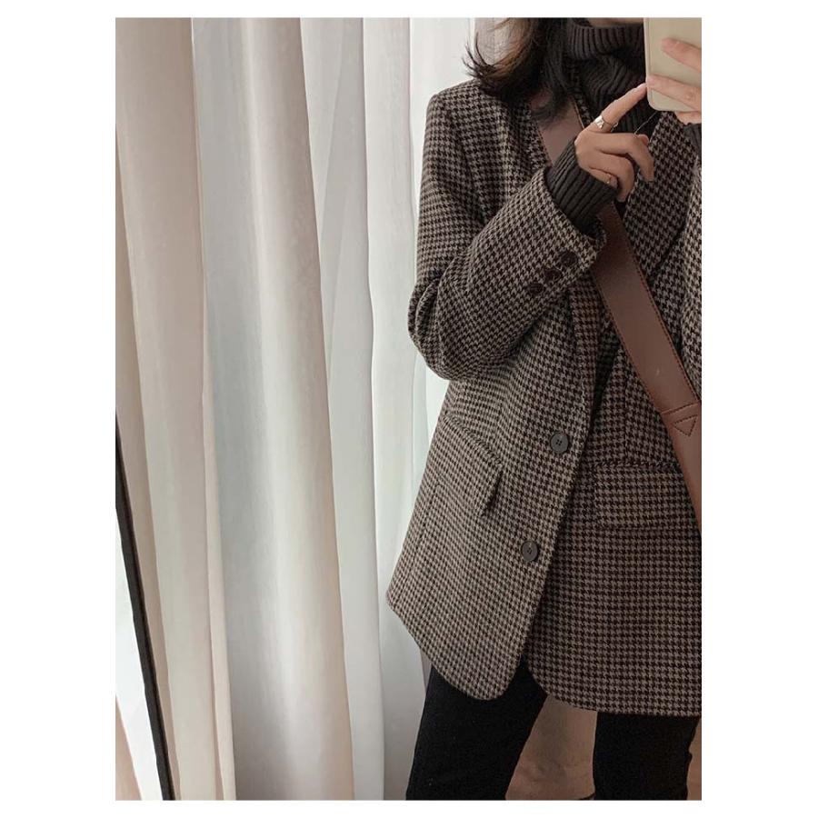 テーラードジャケット 千鳥格子 レディース 春 秋 コート テーラードジャケット 千鳥格子 レディース 春 秋 コート