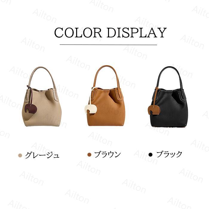 本革バケツ型ハンドバッグ 本革 蓋付きバケツ型ハンドバッグ＆ショルダーバッグ | iichi 日々の