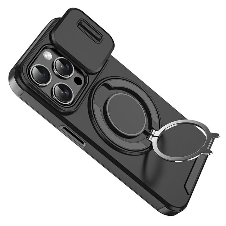 iPhone16 ケース 耐衝撃 カバー スライド式カメラレンズカバー