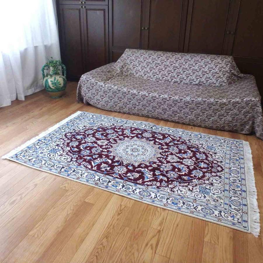 ペルシャ絨毯 アクセントラグサイズ 手織り カーペット ナイン産 ウール＆シルク 約115x182cm nad53b nad53b絨毯