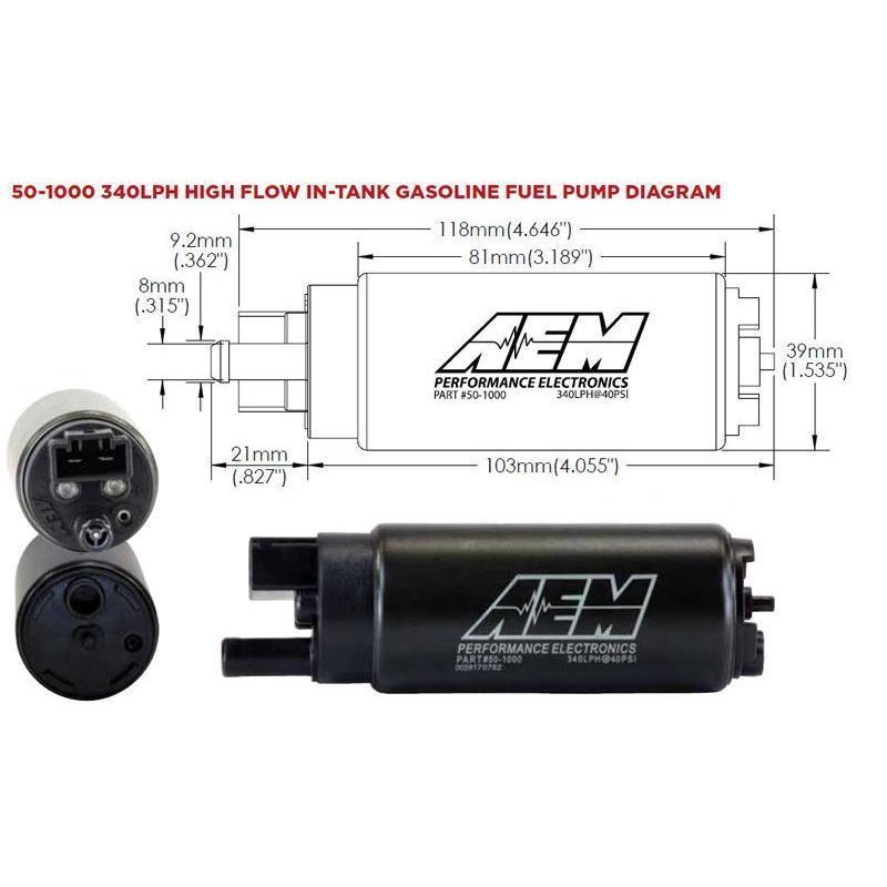 AEM フューエル ポンプ 汎用 340 l/h 50-1000 インタンク 燃料ポンプ